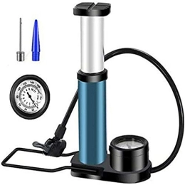 HugeAuto Accessories Bike Pump, 160 PSI Bicycle Foot Floor Pump with Air Pressure Gauge for Electric Cars, Motorcycles, Basketball, Fits Presta & Schrader, Blue