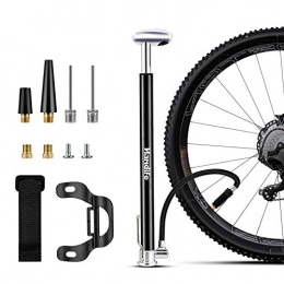 HaNdife Bike Pump Bike pump, Aluminum Alloy Portable Floor Pump, Fits Presta & Schrader Valve, Mini Bicycle Air Pump 160PSI with Multifunction Ball Needle, Super Fast Tyre Inflation Compatible with Bikes
