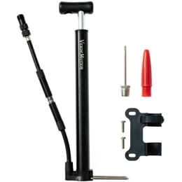 VerdeMotion Accessories Bike Pump Portable - Presta or Schrader Valve - Frame-Mounted - Mini Pump - Hi Pressure Gauge - Road Mountain Kids Bicycle - Travel Air Pump - No Adapter Needed - Inflates Tires Quickly - Pro Pumps