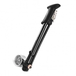 Bike Pump with High Pressure Gauge Mini Hand Pump Air Hose Cycling Fork Pneumatic Shock Bike Pump, Black