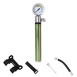 KuaiKeSport Accessories Bike Pumps with Pressure Gauge, Mini Portable Compact Bike Pump With 100 PSI, Ball Pump with Needle and Frame Mount, Bicycle Pump for Road, Mountain and BMX Bikes Fits Presta &Schrader Valve, Green