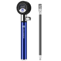 Catazer Portable Mini Bike Pump with Pressure Gauge 120 PSI Bicycle Tire Air Small Pump, Puncture Repair Kit Fits AV/FV Valve for Road Mountain Bikes Basketball (Blue)