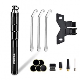 ChangMi Mini Bicycle Pump with Bike Tire Repair Kit - Fits Presta and Schrader - CNC Process Come with High Pressure PSI - Reliable, Compact and Light, Bicycle Tire Pump Bikes (Black)