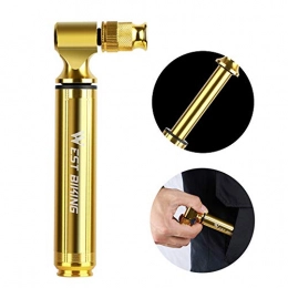 CJCJ-LOVE Bike Pump CJCJ-LOVE Small Bike Pump, Portable Mini Pump with Ball Needle And Bicycle Fixing Bracket, Multi-Purpose High-Pressure Inflator with Air Hose for Outdoor Indoor Basketball, Golden
