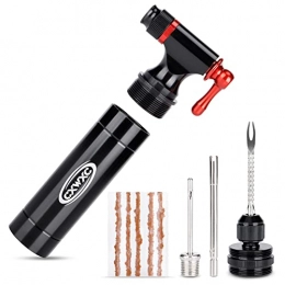 CXWXC Bike Pump CO2 Inflator and Tubeless Tire Repair Kit - Presta & Schrader Valve Compatible - Bicycle Tire Pump for Road and Mountain Bikes - No CO2 Cartridges Included