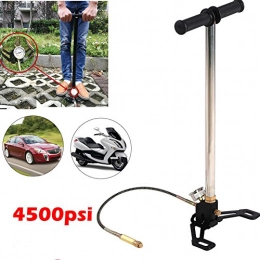 Digital Tyre 3 CFP 4500psi High Pressure Foot Pump Inflation Pump with Pressure Gauge and Hose, Gas Filter for Car Auto Truck Motorcycle Bike Kayak Ball, silver