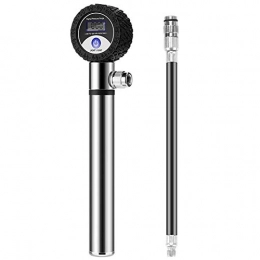 DLSM Bike Pump DLSM Bicycle portable aluminum alloy pump, manual pump, bicycle LCD digital display tire pressure dial, inflator, suitable for road and mountain bikes-C1
