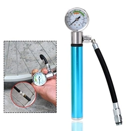 DORALO Bike Pump DORALO Bike Pump with Pressure Gauge, Mini Portable Bicycle Pump with Needle, Cycle Frame Mount Air Pumps for Road, Mountain And BMX Bikes And Ball, Aluminum Alloy, 19.5Cmx4cm, Blue