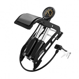 HUI JIN Accessories Double Barrel Bike Floor Foot Pump Portable Air Inflator with 160psi Precision