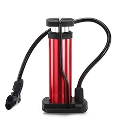 DSMGLSBB Mini Bike Pump, Lightweight Aluminum Alloy Bicycle Foot Activated Floor Pump Compatible with Presta And Schrader Valve for Basketballs Racing Bike Cars Tires,Red
