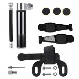 Eastbride Accessories Eastbride Bicycle aluminum alloy pump + tire repair kit, manual mini inflatable cylinder, Fits Presta & Schrader Valve-black_A