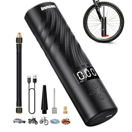 Electric Bike Pump, Cordless Tyre Inflator Portable Air Compressor Air Pump Rechargeable 150 PSI Auto-Off, as LED Light and Power Bank, Electric Pump for Cars Tyres, Motorbikes, Balls and All Bikes