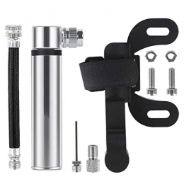 ERTYP Accessories ERTYP Bike Pump 120 PSI Ultra Lightweight Mini Bike Pump Bicycle Pump for Road, Mountain Bikes (Color : Silver, Size : 9.8cm)