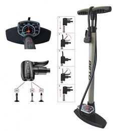 Beto Accessories Floor pump with extra-large pressure gauge Beto bike pump, for all valves.