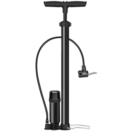 DXIUMZHP Accessories Floor Pumps Household Multifunctional Floor Pump, Bicycle Pump With Pointer Barometer, Suitable For Presta, Schrader Valve, Motorcycle Basketball Air Pump ( Color : Black , Size : 17*3.8*60cm )