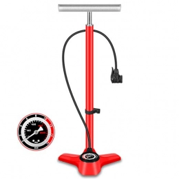 GAOLEI Bike Pump GAOLEI Portable High Pressure Pump, Aluminum Alloy Integrated Ergonomic Handle With Air Pressure Gauge 160psi Air Pipe Durable And Fast British / Us / French Three Gas Nozzle (red)