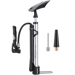 GIYO Accessories GIYO Mini Bike Pump Portable with Gauge, 140 PSI, Fits Schrader and Presta, 2 Inflation Needles Included