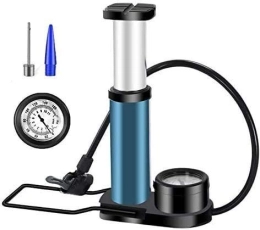 Hammer Accessories Hammer Mini Bike Pump Portable Bicycle Pump, Portable Cycling Tire Pump Car Motorbike Ball, with Pressure Gauge 160 PSI and Stabilizing Foot Peg Fits Presta and Schrader Valve, (Color : Blue)