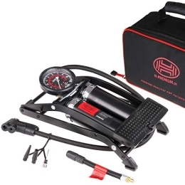 HEYNER Bike Pump HEYNER PedalMax PRO Black Edt Premium Double Cylinder Foot Air Pump 140PSI 10BAR
