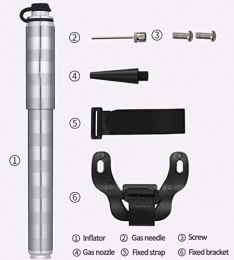 HHHKKK Bike Pump HHHKKK Bike Pump, Mini Bike Pump, Portable Bicycle Pump, Max 160 SPI, Ball Needles Adapter Included, ONLY 21.5cm / 143g, Compact Light Performance for Road, Mountain Bikes