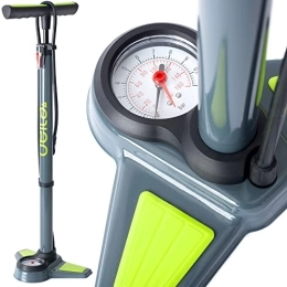 Delta Cycle Bike Pump High-Pressure Bike Floor Pump with Gauge by Delta Cycle - Ergonomic Bicycle Tire Air Pump with Easy to Read Gauge Fits Schrader and Presta Valve for Road, Mountain and Commuter - Compact Foot Pump