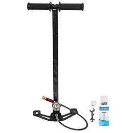 Haofy Accessories High Pressure Hand Pump, Air Rifle Filling Stirrup Pump Carbon Brazing Pattern 3‑Stage Folding Large Gauge Oil‑Moisture Filter