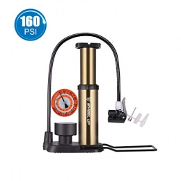 HYXL888 Accessories HYXL888 Bike Foot Pump with Gauge, （160psi） easy to use Presta & Schrader Valve Portable Bike Tire Air Pump with Pressure Gauge&Multifunctional needle (Color : Brown)