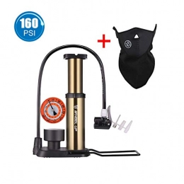 HYXL888 Accessories HYXL888 Mini Bike Foot Pump with Gauge, （160psi） easy to use Presta & Schrader Valve Portable Bike Tire Air Pump with Pressure Gauge&Multifunctional needle (Color : Brown)