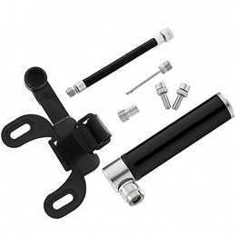 JOMSK Accessories JOMSK Bicycle Hand Floor Pump Manual Mini Inflatable Tube Aluminum Alloy Pump Portable Bicycle Basketball Football (Color : Black, Size : 9.8cm)