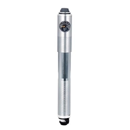 KCCCC Bike Pump KCCCC Frame-Mounted Pumps Mini Portable Strap Aluminum Alloy With Barometer Riding Equipment Mountain Road Bike Pump Cycling (Color : Silver, Size : 230mm)