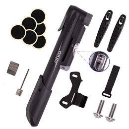 GIYO  KKshop Mini Bike Pump, Aluminum Alloy Portable Bicycle Tire Pump, Compatible with Universal Presta and Schrader Valve Frame Mounted Air Pump, Hand Pump for Mountain Road Bike, Scooter, Ball, Tires