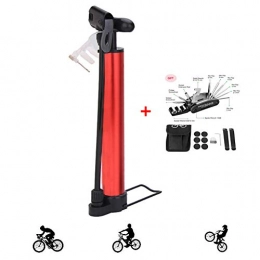 KuaiKeSport Bike Pump KuaiKeSport Bike Pump with 16-in-1 Bicycle Repair Tool 100 PSI, Bike Pumps for all Bikes floor Pump, Bike Tire Pump Portable, Bike air Pump for Road Mountain and BMX Bikes, Ball Pump with Needle, Red