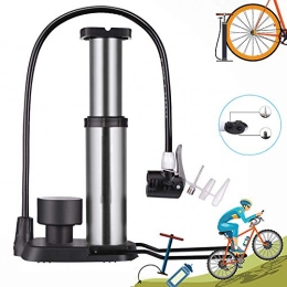 LICHUXIN Bike Pump LICHUXIN Fast Inflation Bicycle Air Pump, Bike Pumps, Foot Pump with Precise Air Pressure Gauge 2 Air Nozzle, Suitable for All Bicycles, Electric Cars, Balls, Silver
