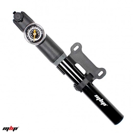 MBP Mini Bicycle Pump (Max Psi 80) Presta or Schrader, MTB or Road, Alloy Lever and Barrel, Easy to use extendable Hose, Compact, Easy to Carry and Lightweight
