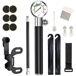 ZCGYQ Bike Pump Mini Bicycle Pump, 210 PSI Air Pump with Pressure Gauge, Bicycle Tire Repair with Presta ＆ Schrader Valve for Mountain Bike Road Bike Cycling Tyres Basketball Football MTB