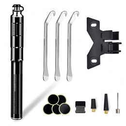  Bike Pump Mini Bicycle Pump with Bike Tire Repair Kit - Fits Presta and Schrader - CNC Process Come with High Pressure PSI - Compact and Light, Bicycle Tire Pump Bikes