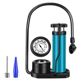 Mini Bike Foot Pump With Pressure Gauge Universal Presta & Schrader Valve Foot Pedal Aluminum Alloy Portable Bicycle Tire Air Pump Bicycle Floor Pump With Free Gas Ball Needle