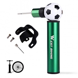 GHH Accessories Mini bike pump 90 PSI Bicycle Pump Super Fast Tyre Inflation Compatible with AV(Shrader) / FV(Presta) Valve for Road, Ball Pump Needle / Frame Mount, Green