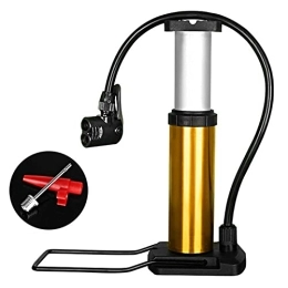 ZCGYQ Accessories Mini Bike Pump, Aluminum Alloy Lightweight Bicycle Pump, Portable Multi-Functional Tube Bike Floor Pump with Ball Needle and Inflation Cone, Presta ＆ Schrader Valve