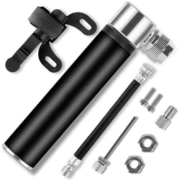FMOPQ Bike Pump Mini Bike Pump Nozzle fits All Valve Types Compact Lightweight Attaches Easily to Bike Frame Pumps All Bicycle tire Tubes (Color : Red) (Black)