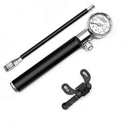 Wghz Accessories Mini Ultralight Universal Bike Pump With Pressure Gauge Portable Bicycle Inflate Tire Ball Hand Pump (Color : Black)