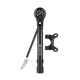 MiOYOOW Accessories MiOYOOW 2-in-1 Bike Tire Pump, Portable Bicycle Shock Pump 300PSI High Pressure Cycling Suspension Fork Inner Tube with Pressure Gauge for Presta Schrader Valve