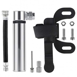 MUMUWUEUR Accessories MUMUWUEUR Portable Mini Bicycle Pump Aluminum Alloy Mountain Bike Bicycle Tire Air Inflator Hand Pump (Color : Silver, Size : Free)