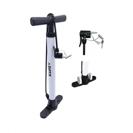 P4B Accessories P4B Bicycle floor pump for all valves, air pump for bicycle tyres, balls, air mattresses, side foldable plastic base, floor pump, air pump, white