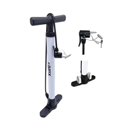 P4B Accessories P4B | Bicycle floor pump for all valves | Air pump for bicycle tyres, balls, air mattresses | Side foldable plastic base | Floor pump | Air pump | White