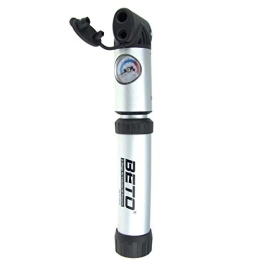 P4B Bike Pump P4B Bicycle mini air pump, 2 levels mechanism for high volume and high pressure, with pressure gauge up to 8 bar / 120 psi, with dual head.