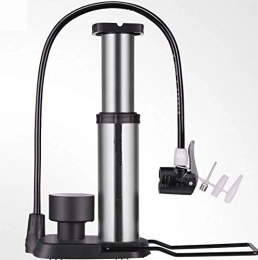 LWR Bike Pump Pedal-type air pump - Ultra-light portable Air pump with pressure gauge, 120PSI British and French beauty mouth design, dispensing multi-function nozzle, to meet the inflation of most models! Silver