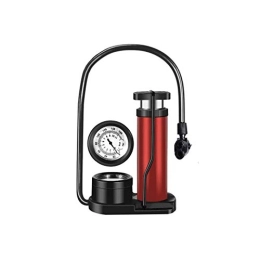 PLBB3K Accessories PLBB3K Mini Bike Pump with Gauge Foot Pedal Portable Air Bicycle Pump Compressor Tire Inflator Repair Pressure Gauge Cycling Pipe-black_With meter (Color : Red, Size : With meter)