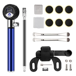 ZCGYQ Bike Pump Portable Bike Pump with Pressure Gauge, 120 PSI Mini Bicycle Tire Pump, LCD Universal Bicycle Repair Kit with Presta & Schrader Valve for Road, Mountain Bikes and Ball