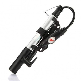 Portable Ergonomic Bicycle Tyre Pump, High Pressure Cycling Bicycle Pump with Aluminium Gauge